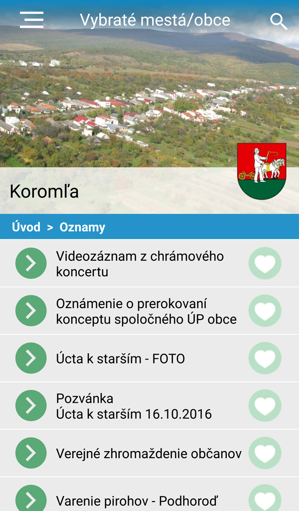 Aplikacia pre Koromu v mobile